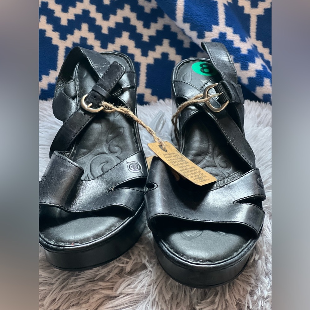 Born black wedge heels